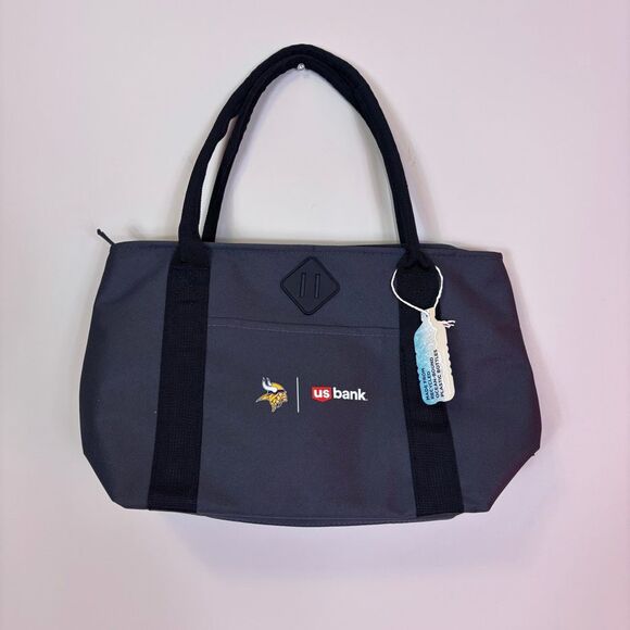 New Minnesota Vikings Football x US Bank Grey Large Cooler Bag 16 x 5 x 10" - Picture 1 of 4